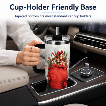 #pl[40oz|Black] Santa Snowman 40oz Tumbler, Holiday Tumbler, Stainless Steel Travel Cup
