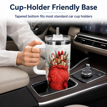 #pl[40oz|White] Santa Snowman 40oz Tumbler, Holiday Tumbler, Stainless Steel Travel Cup
