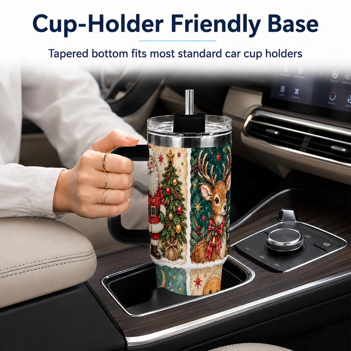 #pl[40oz|Black] Christmas Collage 40oz Tumbler, Holiday Tumbler, Stainless Steel Travel Cup