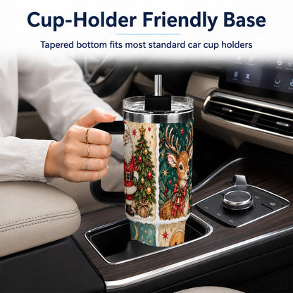 #pl[40oz|Black] Christmas Collage 40oz Tumbler, Holiday Tumbler, Stainless Steel Travel Cup