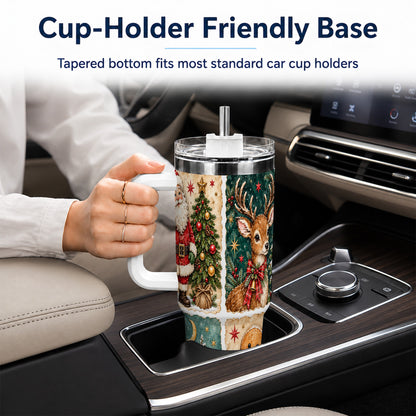 #pl[40oz|White] Christmas Collage 40oz Tumbler, Holiday Tumbler, Stainless Steel Travel Cup