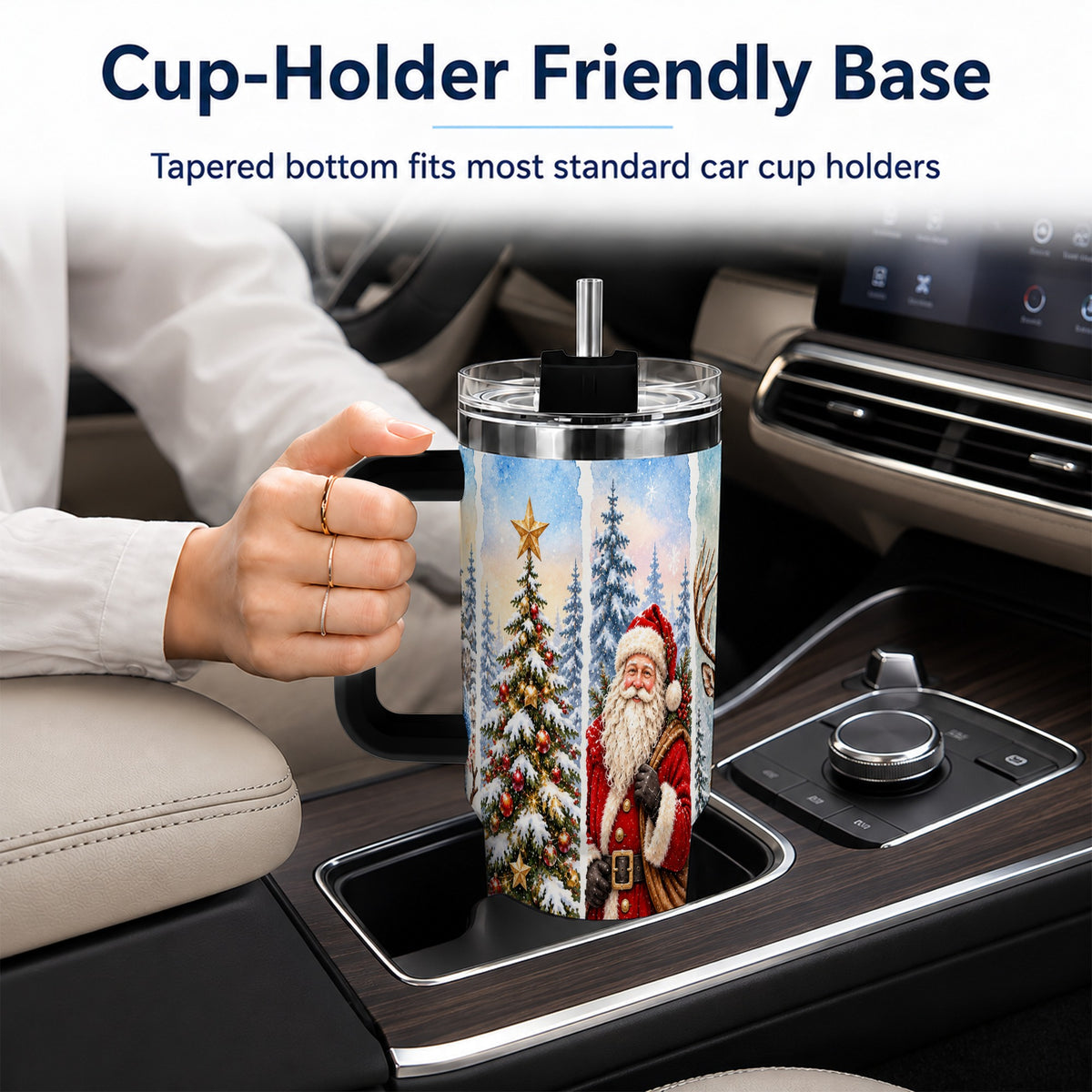 #pl[40oz|Black] Christmas Winter 40oz Tumbler, Holiday Tumbler, Stainless Steel Travel Cup