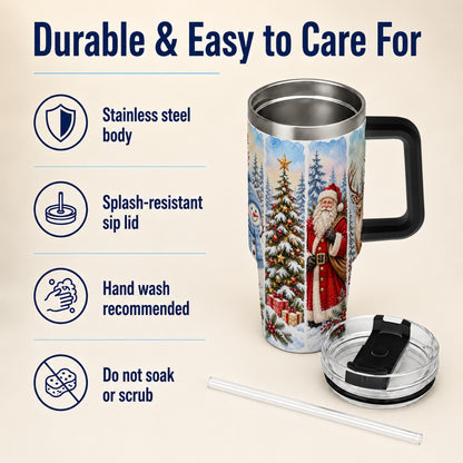 #pl[40oz|Black] Christmas Winter 40oz Tumbler, Holiday Tumbler, Stainless Steel Travel Cup
