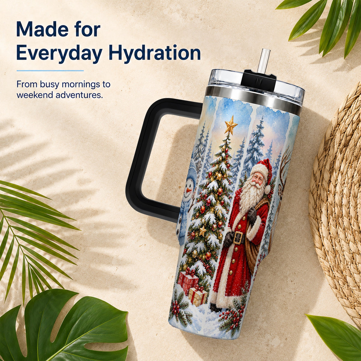 #pl[40oz|Black] Christmas Winter 40oz Tumbler, Holiday Tumbler, Stainless Steel Travel Cup