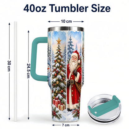 #pl[40oz|Green] Christmas Winter 40oz Tumbler, Holiday Tumbler, Stainless Steel Travel Cup