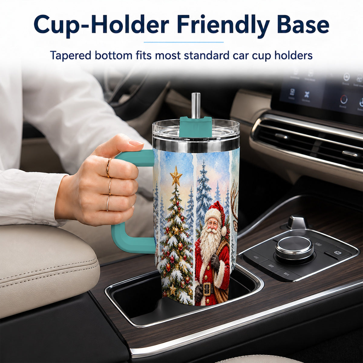 #pl[40oz|Green] Christmas Winter 40oz Tumbler, Holiday Tumbler, Stainless Steel Travel Cup