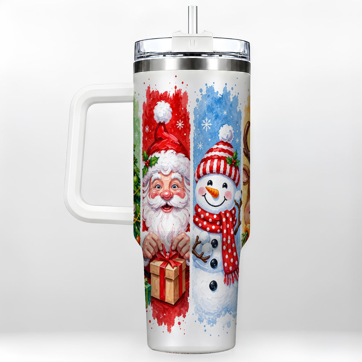 Christmas Friends 40oz Tumbler with Handle, Winter Stainless Steel Cup