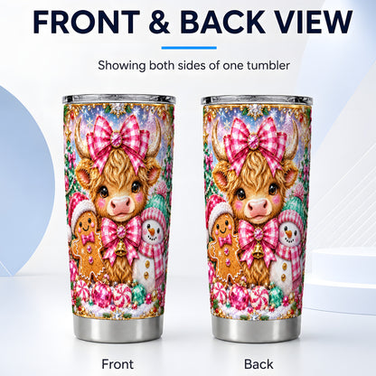 #pl[20oz|Steel] Highland Cow Tumbler 20oz, Jewel Tumbler, Stainless Steel Travel Cup