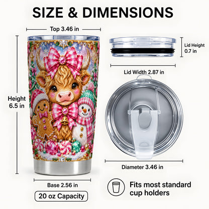 #pl[20oz|Steel] Highland Cow Tumbler 20oz, Jewel Tumbler, Stainless Steel Travel Cup