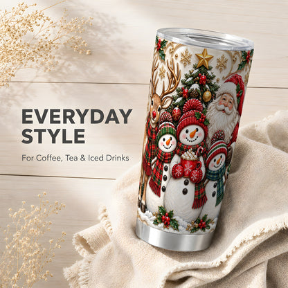 #pl[20oz|Steel] Santa Snowman Tumbler 20oz, Christmas Tumbler, Stainless Steel Travel Cup