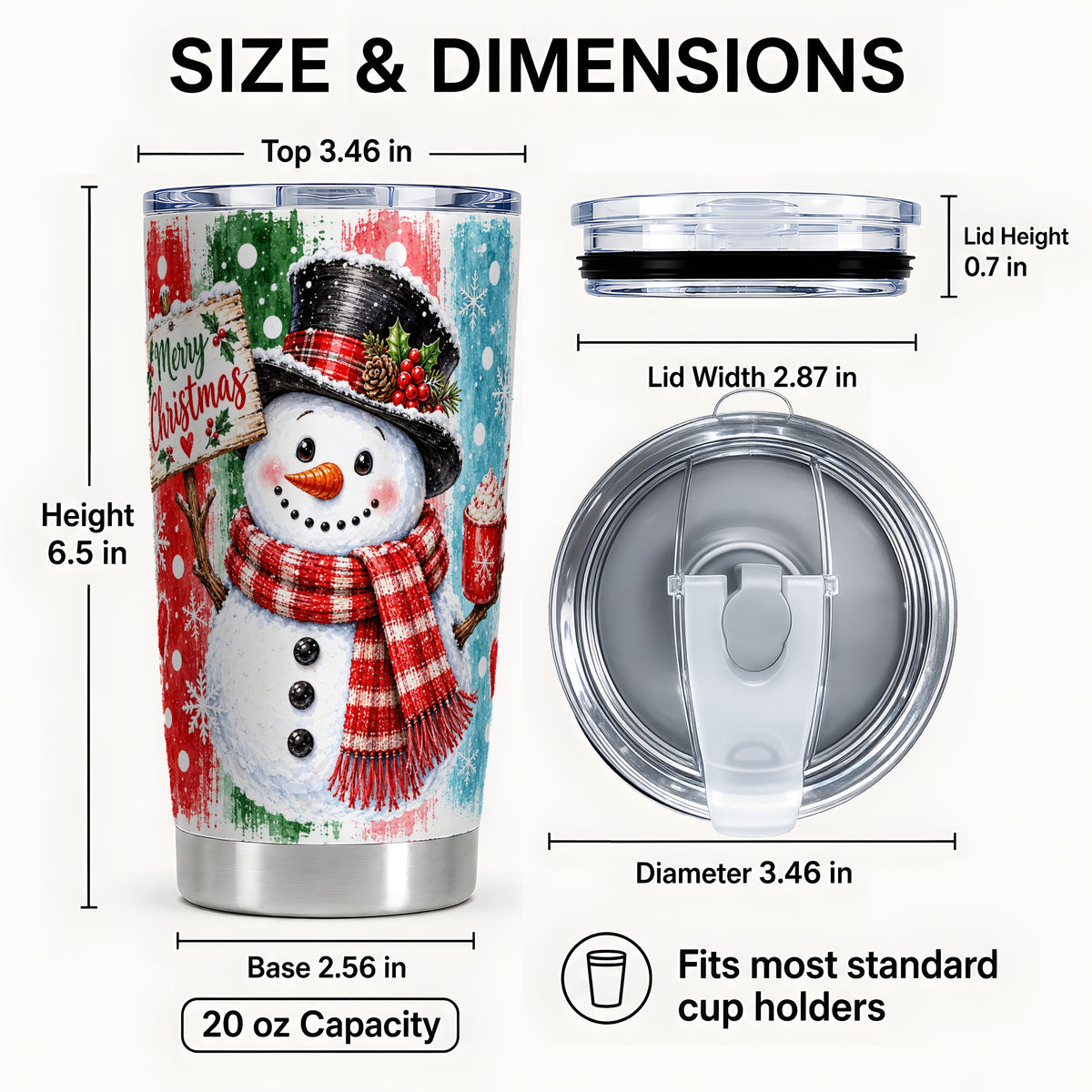 #pl[20oz|Steel] Christmas Snowman Tumbler 20oz, Holiday Tumbler, Stainless Travel Cup