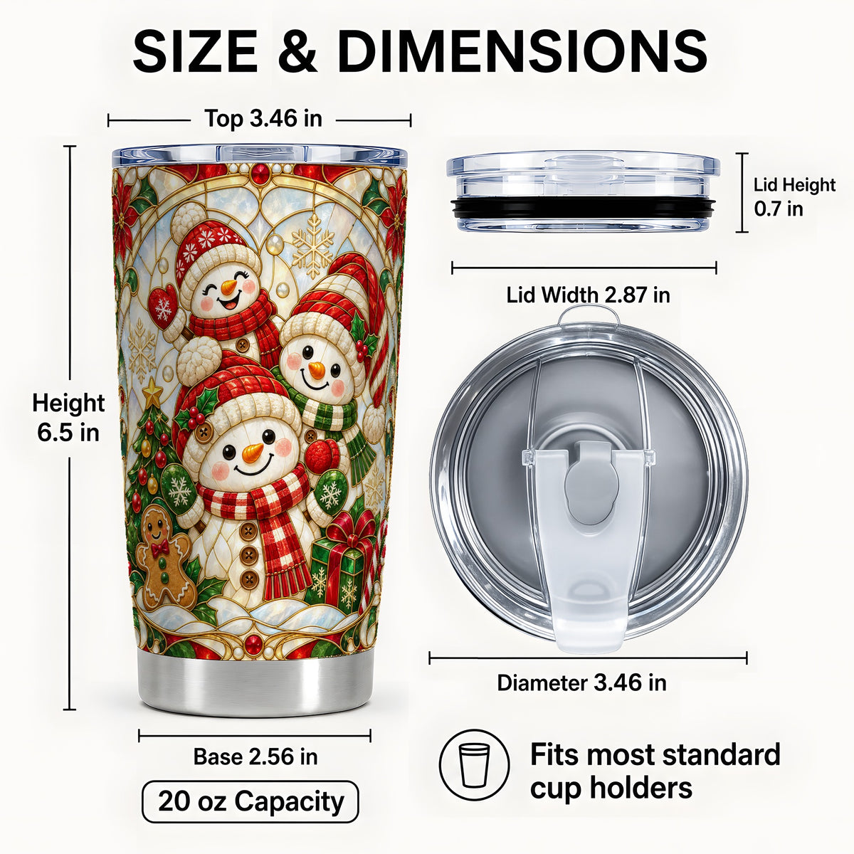 #pl[20oz|Steel] Snowman Family Tumbler 20oz, Christmas Tumbler, Stainless Steel Travel Cup