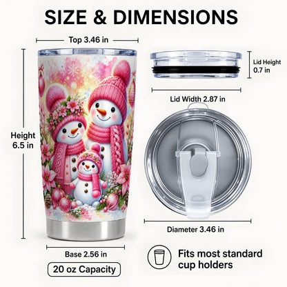 #pl[20oz|Steel] Christmas Snowman Tumbler 20oz, Family Tumbler, Stainless Steel Travel Cup