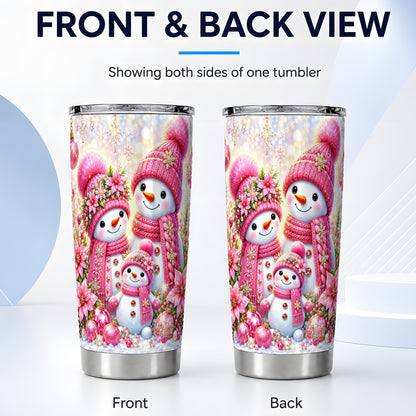 #pl[20oz|Steel] Sparkling Snowman Tumbler 20oz, Winter Tumbler, Stainless Steel Travel Cup