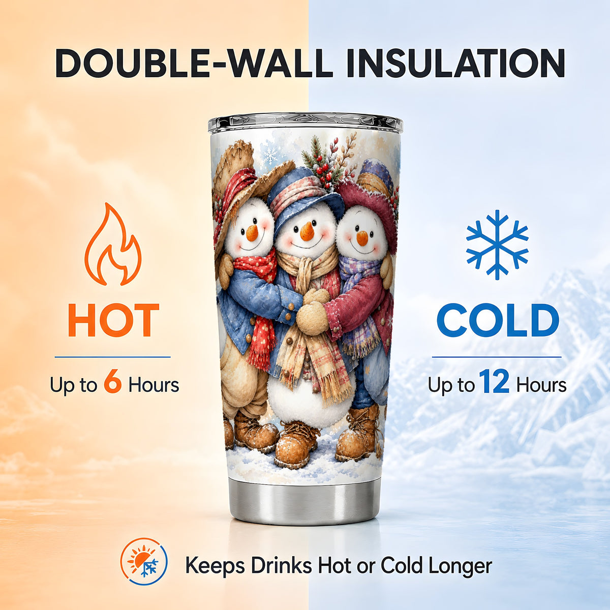 #pl[20oz|Steel] Cozy Tumbler 20oz, 20oz Tumbler, Winter Stainless Steel Travel Cup