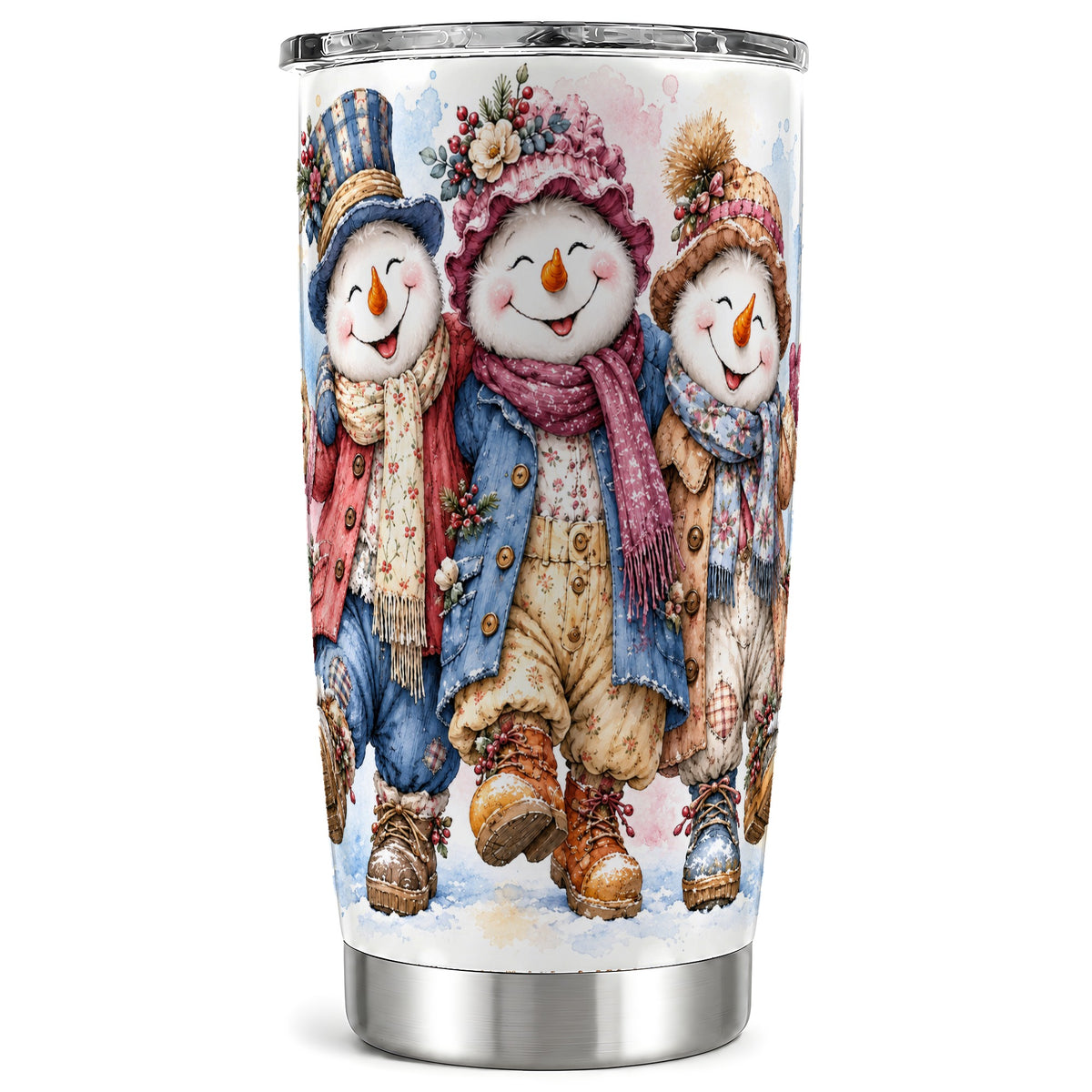 Floral Tumbler 20oz, 20oz Tumbler, Winter Stainless Steel Travel Cup