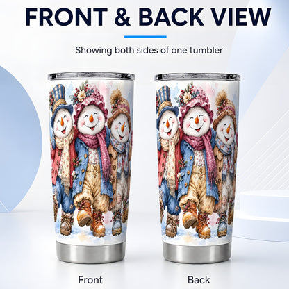 #pl[20oz|Steel] Floral Tumbler 20oz, 20oz Tumbler, Winter Stainless Steel Travel Cup