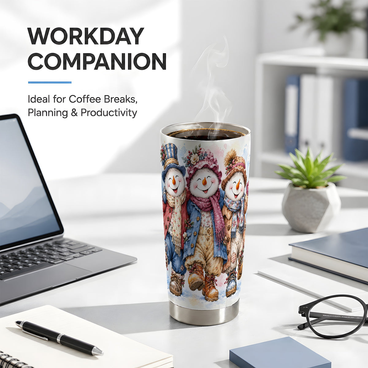 #pl[20oz|Steel] Floral Tumbler 20oz, 20oz Tumbler, Winter Stainless Steel Travel Cup