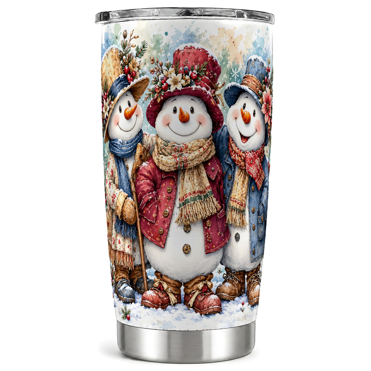 Botanical Tumbler 20oz, 20oz Tumbler, Winter Stainless Steel Travel Cup