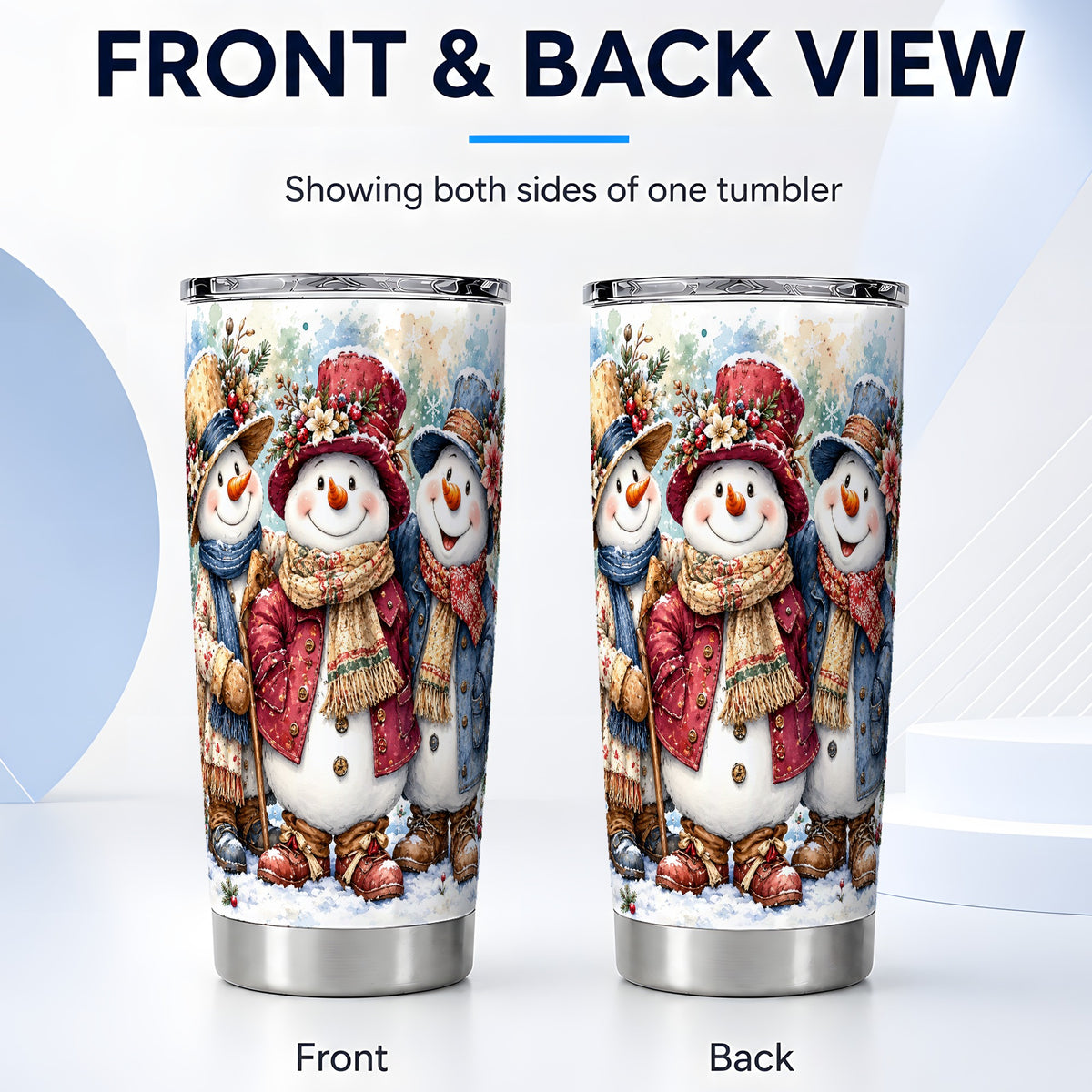 #pl[20oz|Steel] Botanical Tumbler 20oz, 20oz Tumbler, Winter Stainless Steel Travel Cup