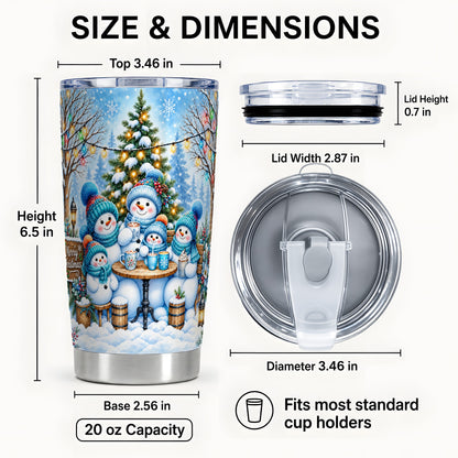 #pl[20oz|Steel] Snowman Family Tumbler 20oz, Christmas Tumbler, Stainless Steel Travel Cup