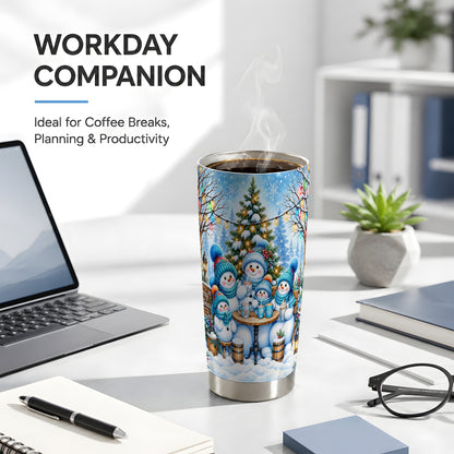 #pl[20oz|Steel] Snowman Family Tumbler 20oz, Christmas Tumbler, Stainless Steel Travel Cup