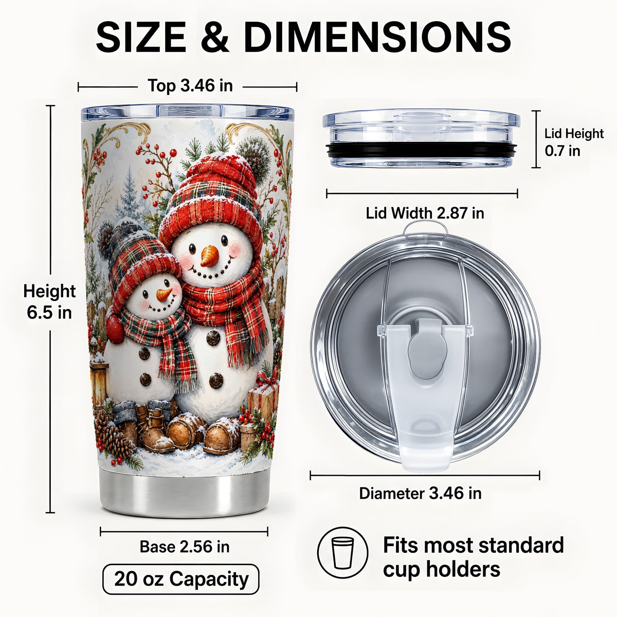 #pl[20oz|Steel] Snowman Family Tumbler 20oz, Rustic Tumbler, Stainless Steel Travel Cup