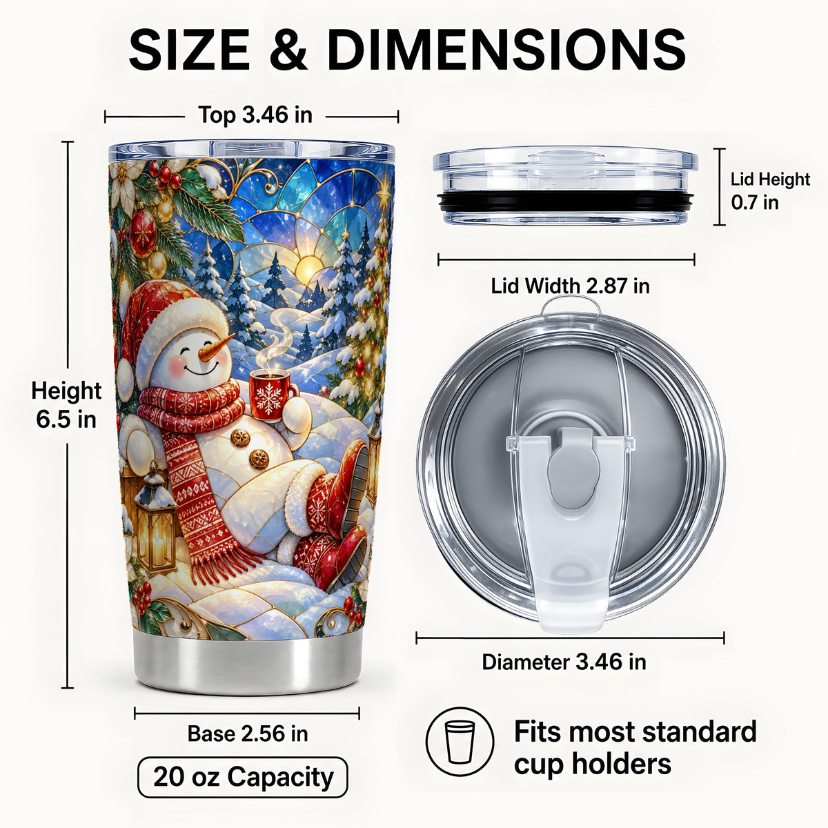 #pl[20oz|Steel] Cozy Snowman Tumbler 20oz, Christmas Tumbler, Stainless Steel Travel Cup