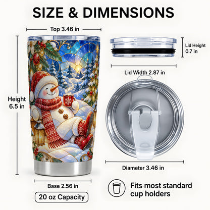 #pl[20oz|Steel] Cozy Snowman Tumbler 20oz, Christmas Tumbler, Stainless Steel Travel Cup
