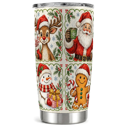Holiday Friends Tumbler 20oz, Christmas Tumbler, Stainless Steel Travel Cup