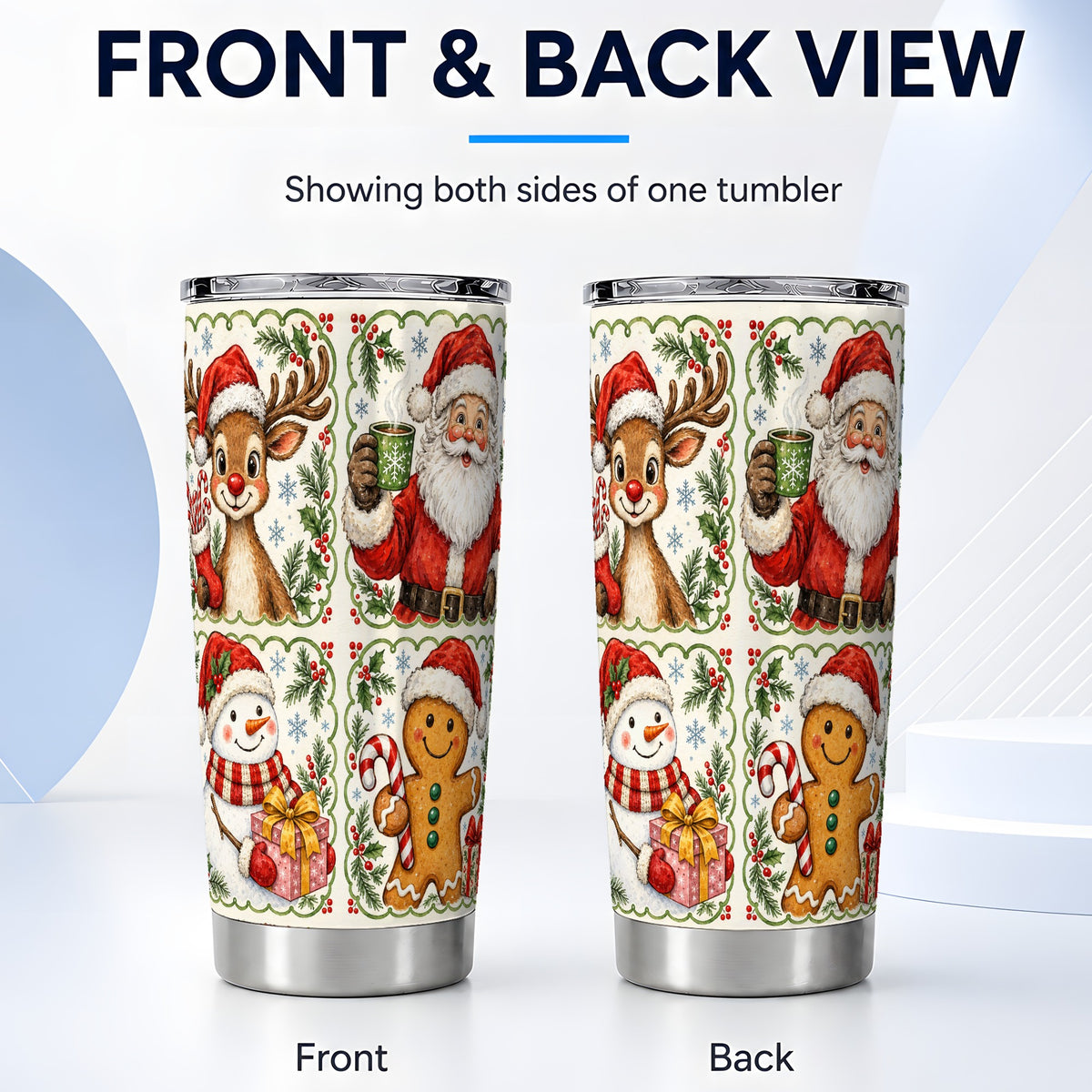 #pl[20oz|Steel] Holiday Friends Tumbler 20oz, Christmas Tumbler, Stainless Steel Travel Cup