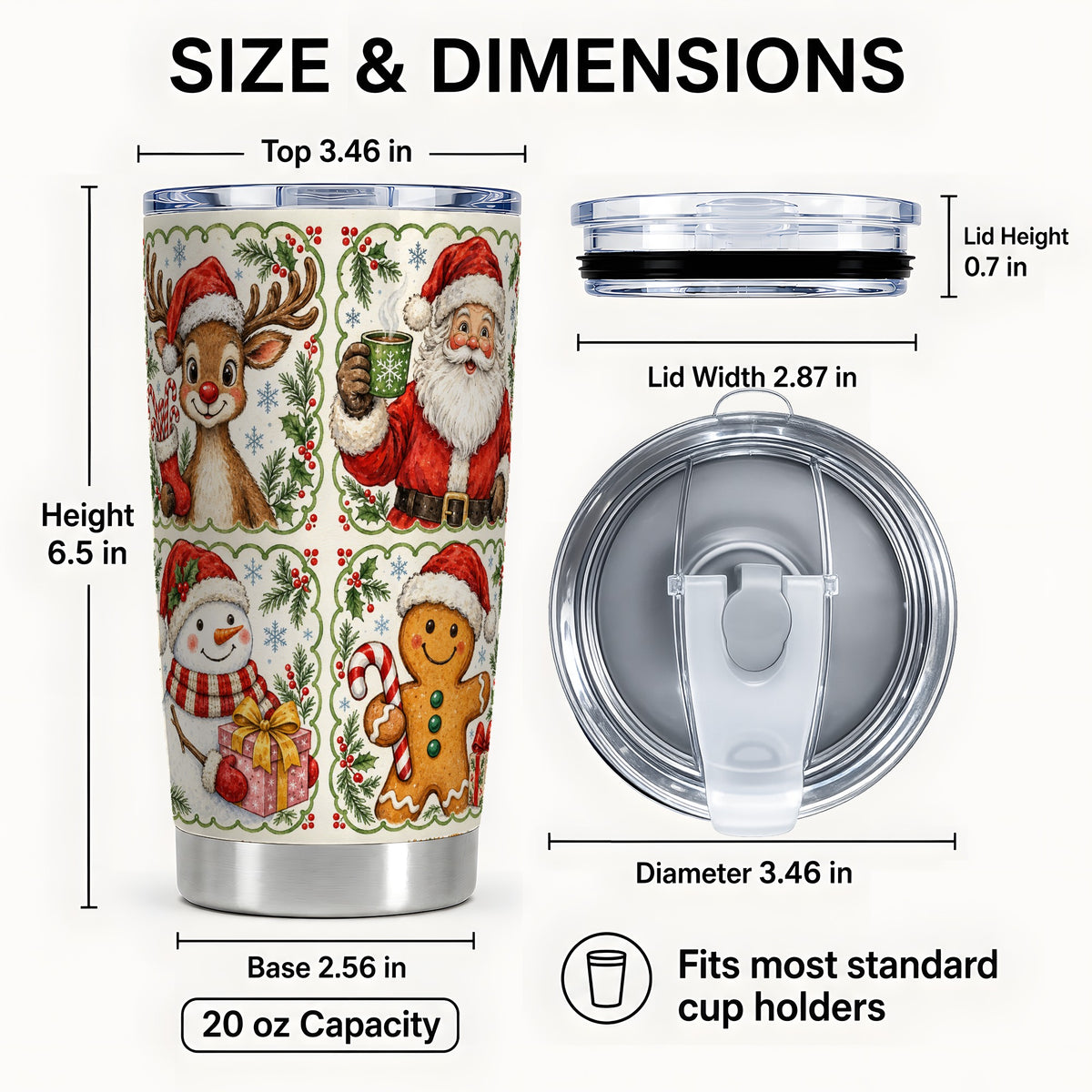#pl[20oz|Steel] Holiday Friends Tumbler 20oz, Christmas Tumbler, Stainless Steel Travel Cup
