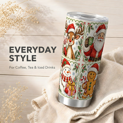 #pl[20oz|Steel] Holiday Friends Tumbler 20oz, Christmas Tumbler, Stainless Steel Travel Cup