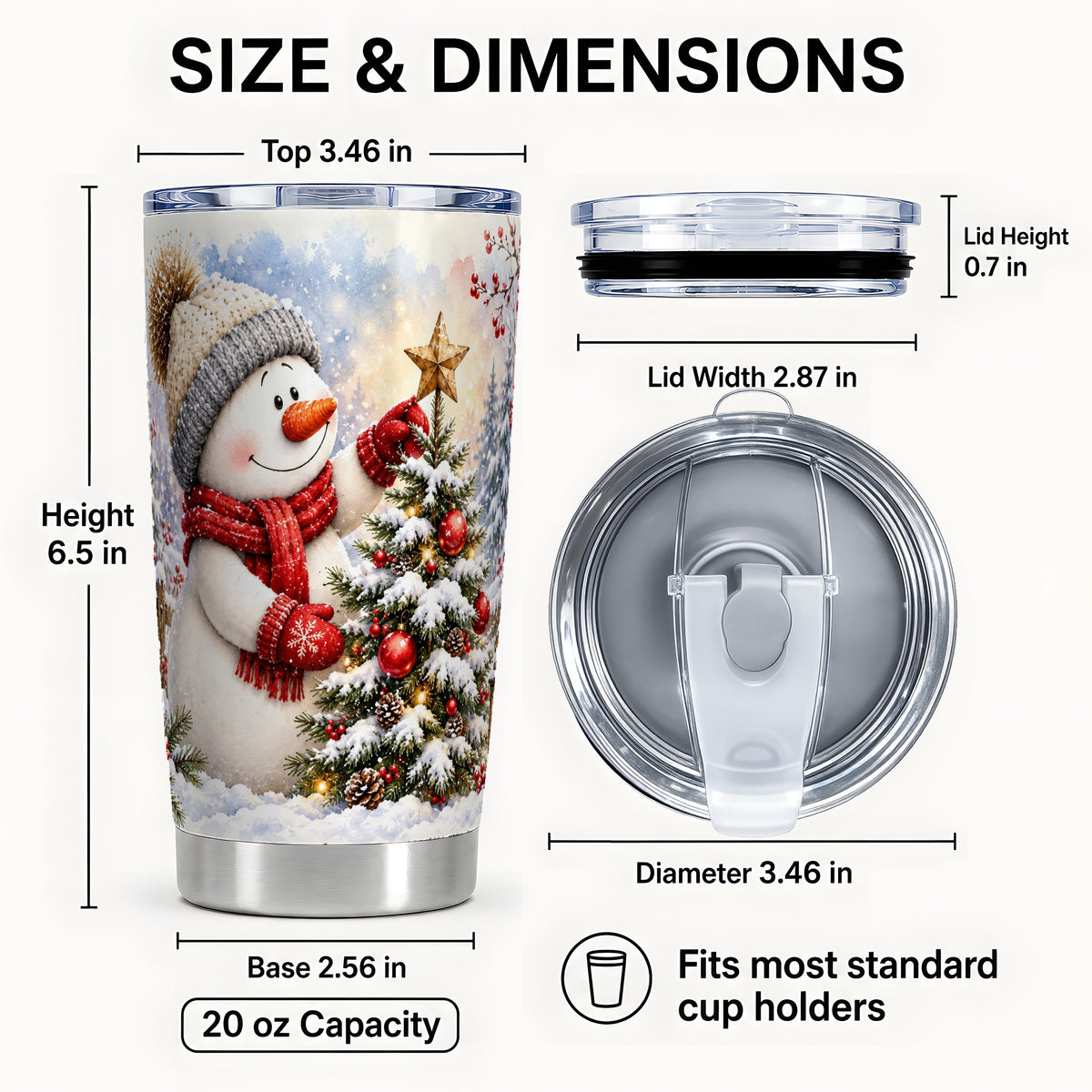 #pl[20oz|Steel] Snowman Christmas Tumbler 20oz, Winter Tumbler, Stainless Steel Travel Cup