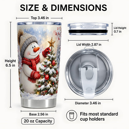 #pl[20oz|Steel] Snowman Christmas Tumbler 20oz, Winter Tumbler, Stainless Steel Travel Cup