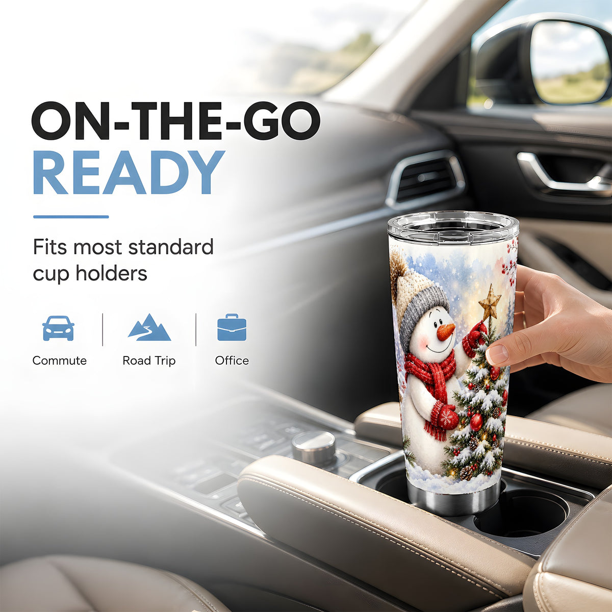 #pl[20oz|Steel] Snowman Christmas Tumbler 20oz, Winter Tumbler, Stainless Steel Travel Cup