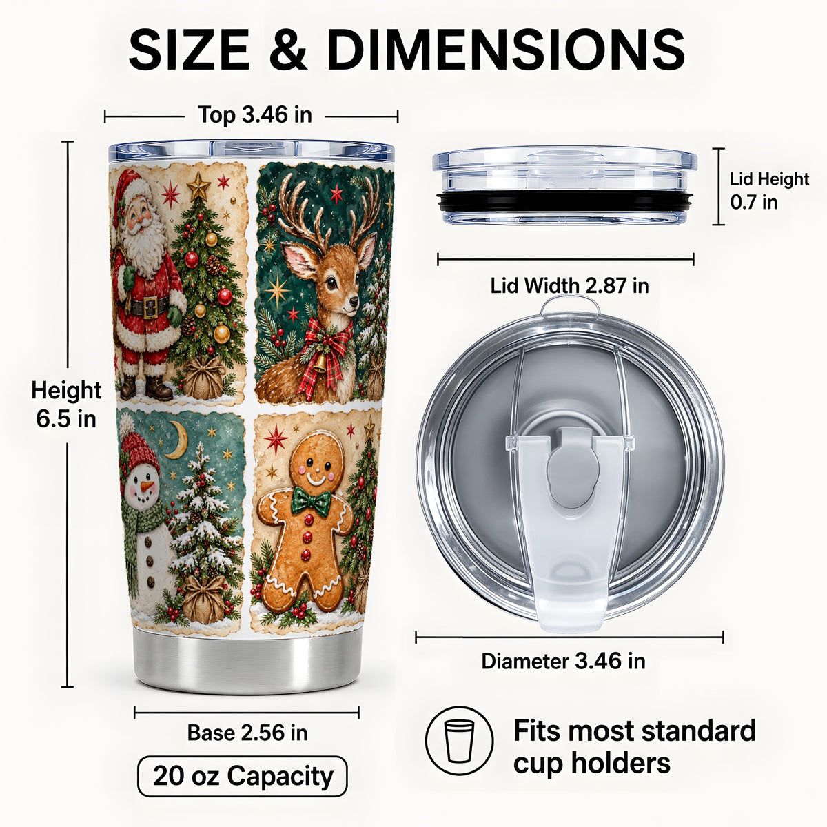 #pl[20oz|Steel] Christmas Collage Tumbler 20oz, Holiday Tumbler, Stainless Steel Travel Cup