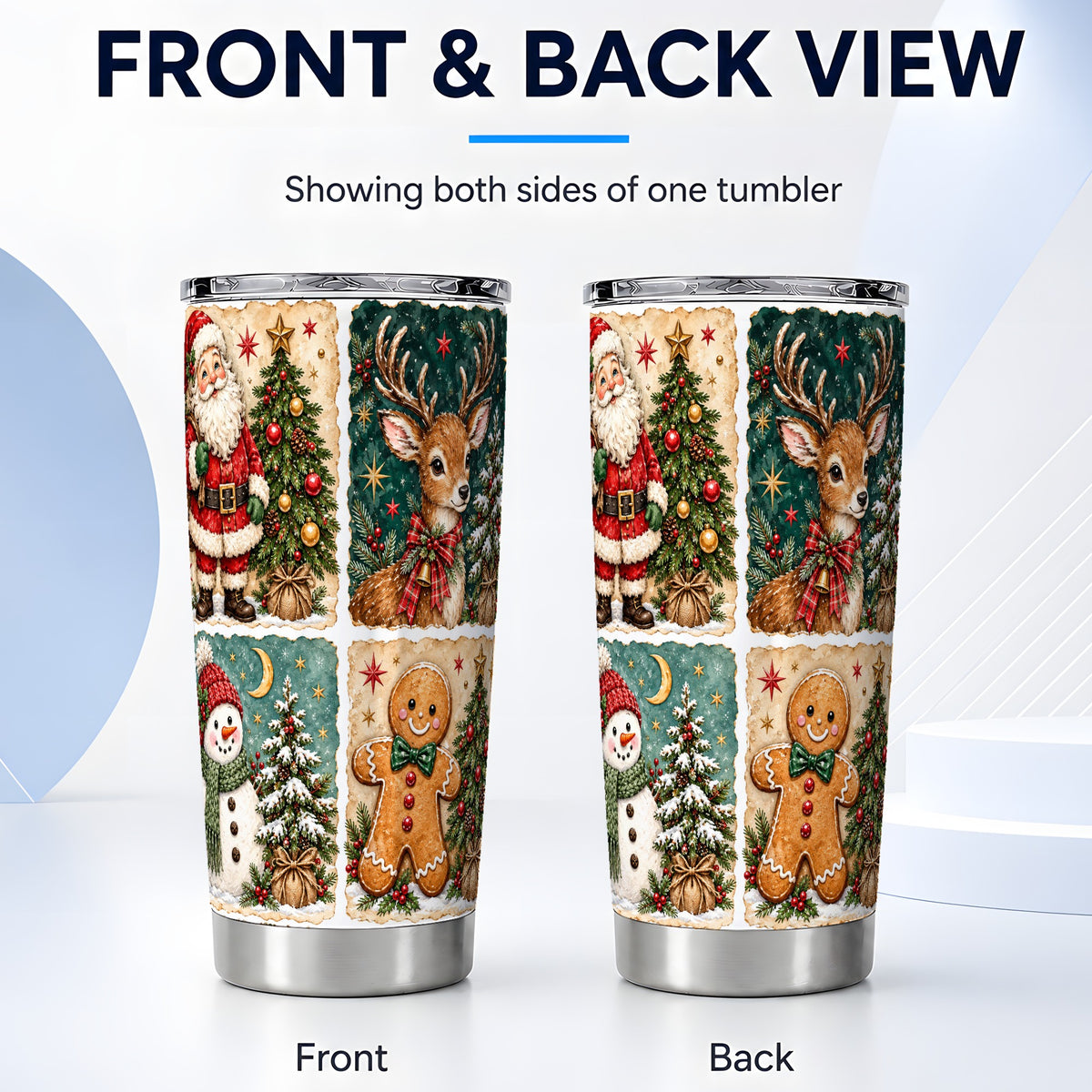 #pl[20oz|Steel] Christmas Collage Tumbler 20oz, Holiday Tumbler, Stainless Steel Travel Cup