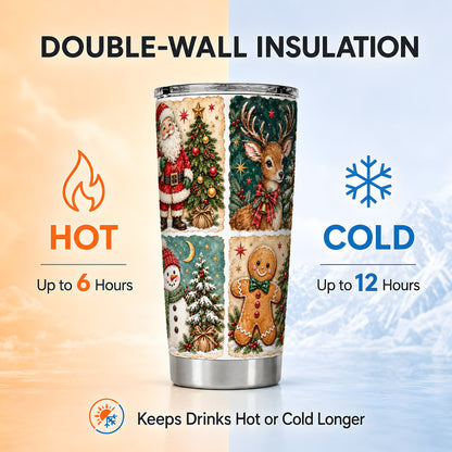 #pl[20oz|Steel] Christmas Collage Tumbler 20oz, Holiday Tumbler, Stainless Steel Travel Cup