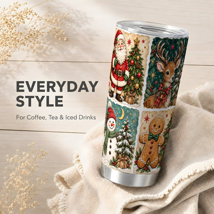 #pl[20oz|Steel] Christmas Collage Tumbler 20oz, Holiday Tumbler, Stainless Steel Travel Cup
