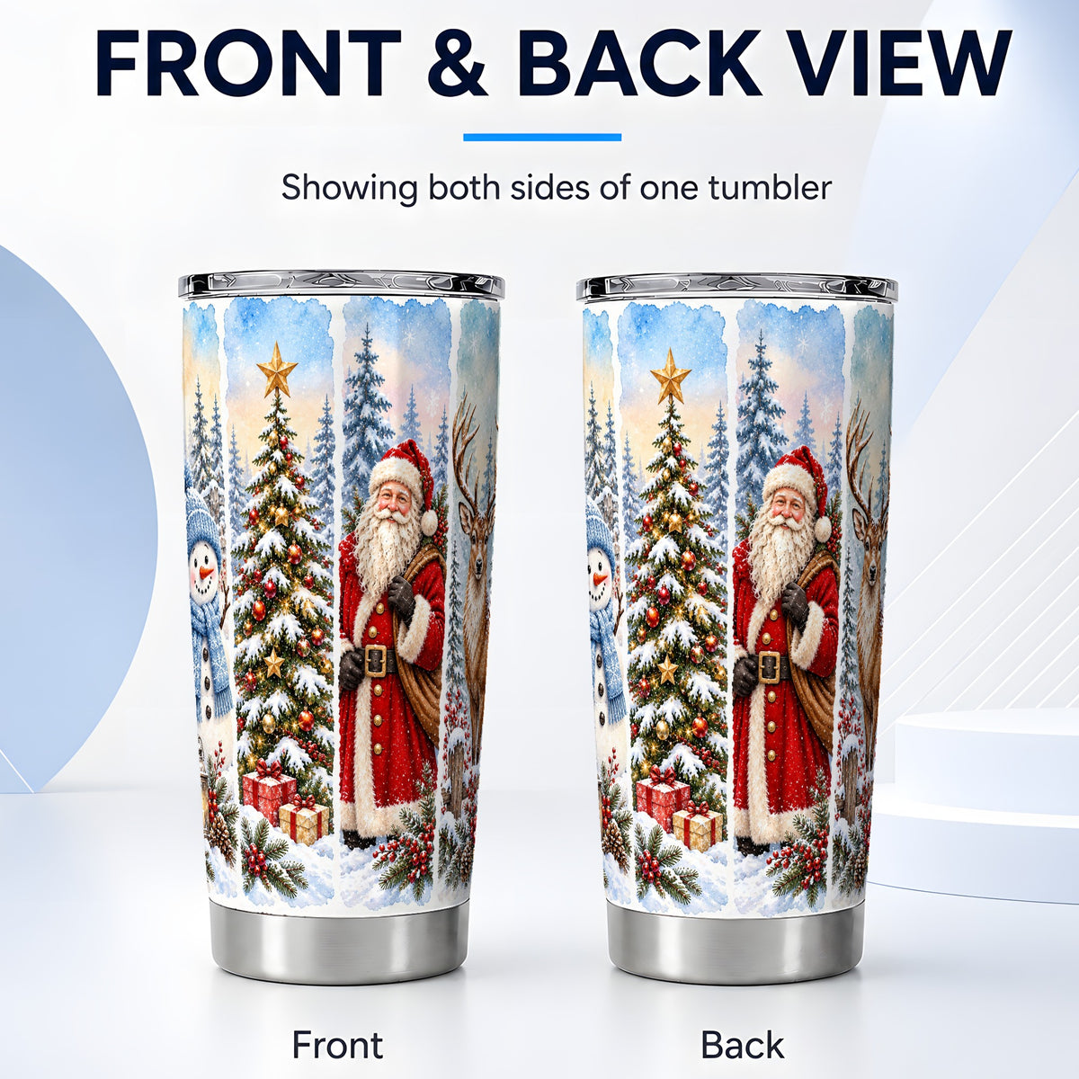 #pl[20oz|Steel] Christmas Winter Tumbler 20oz, Holiday Tumbler, Stainless Steel Travel Cup