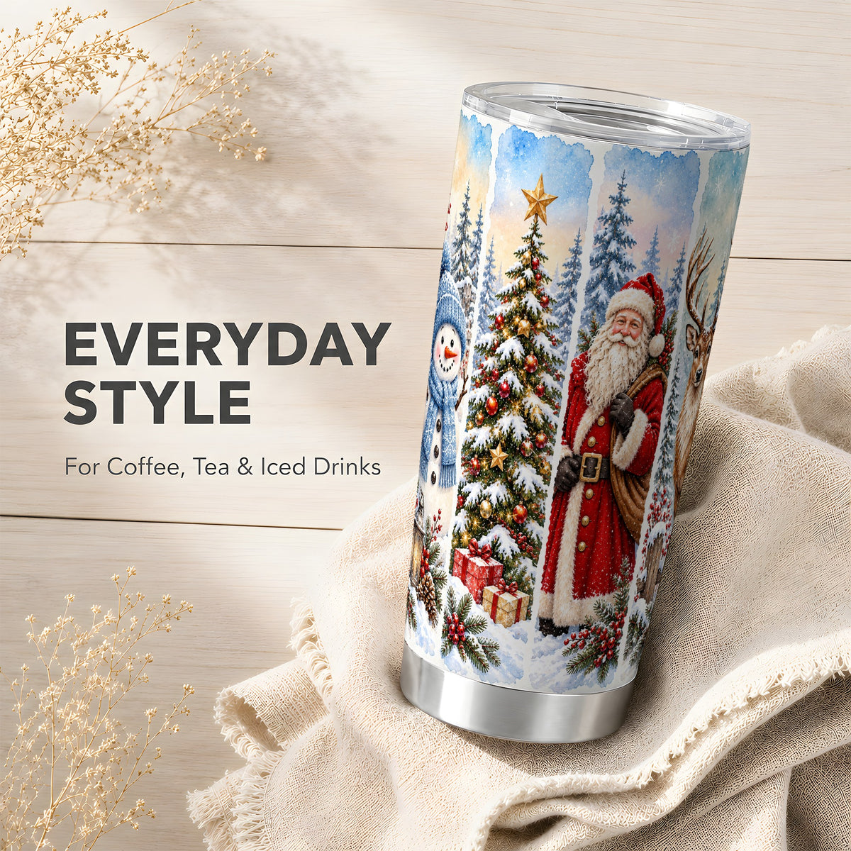 #pl[20oz|Steel] Christmas Winter Tumbler 20oz, Holiday Tumbler, Stainless Steel Travel Cup