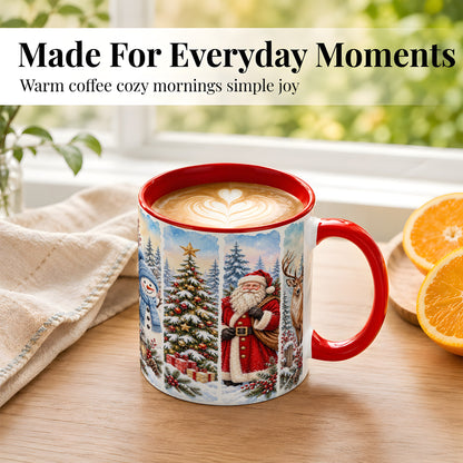 #pl[11oz|Red] Christmas Winter Quartet Coffee Mug, Snowy Holiday Mug, Ceramic Cup
