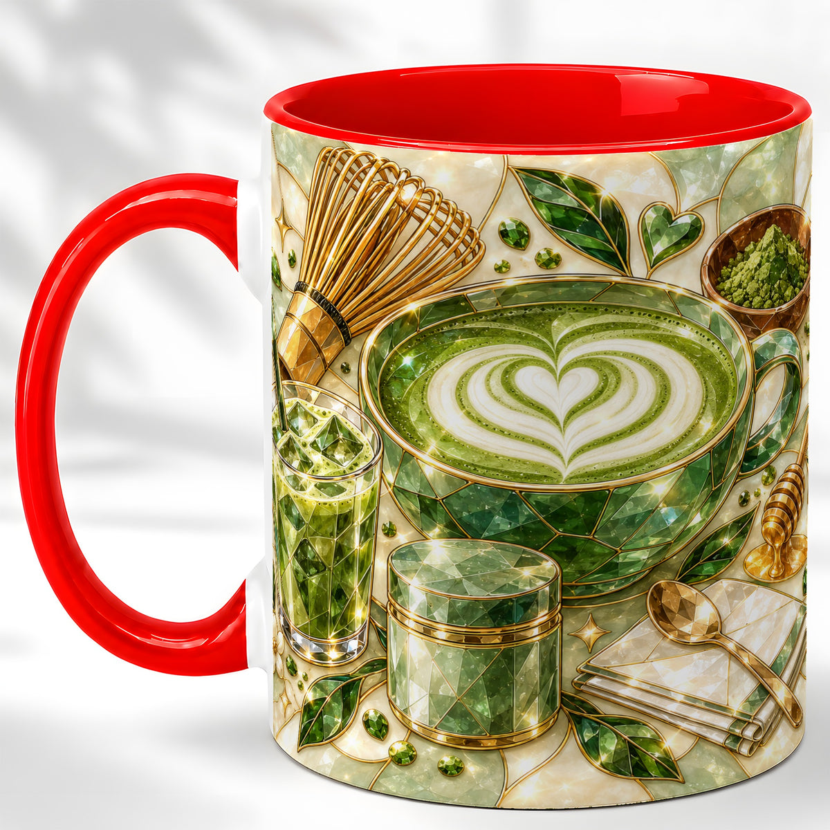 Matcha Latte Coffee Mug, Green Tea Mug, Ceramic Cup