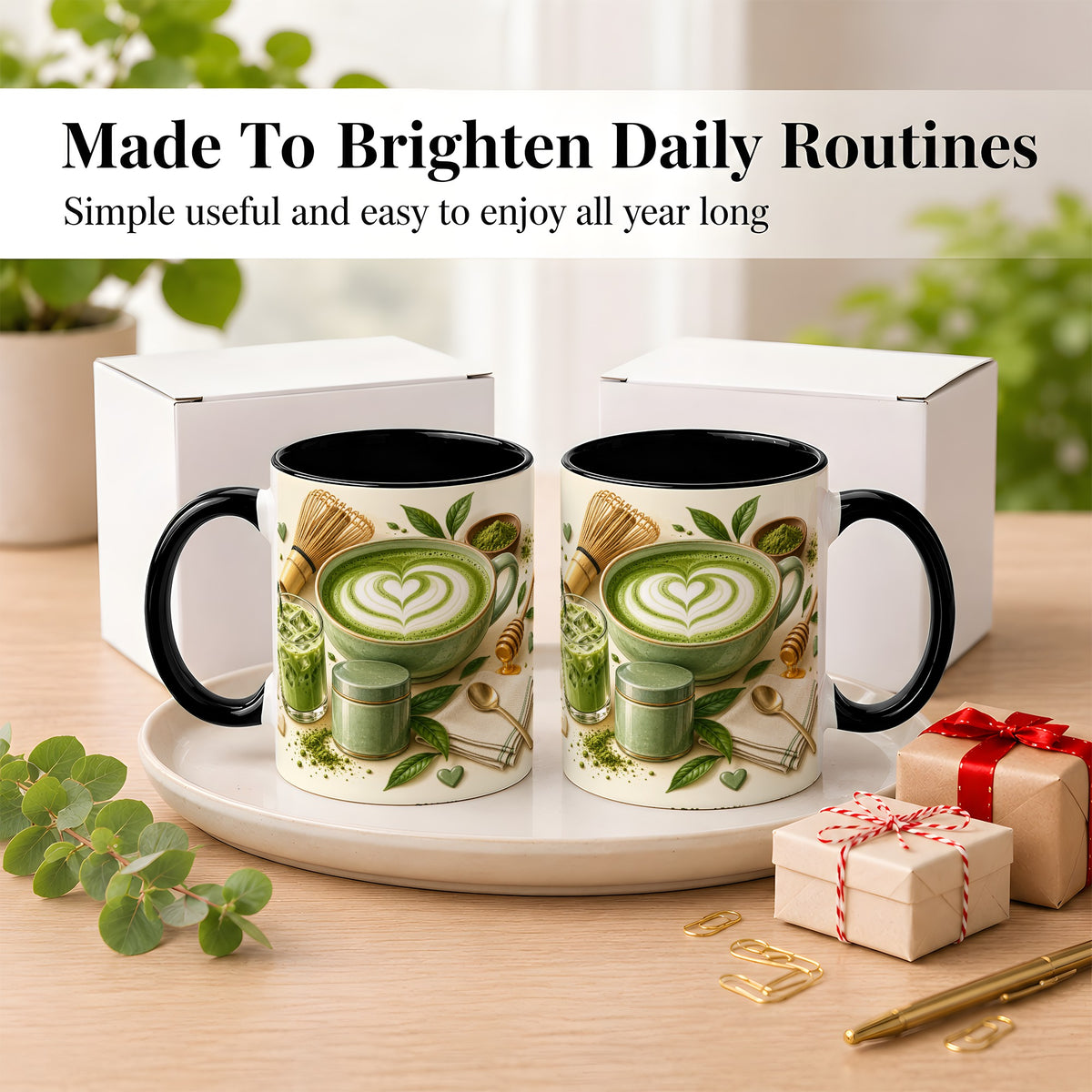 #pl[11oz|Black] Matcha Latte Coffee Mug, Green Tea Mug, Ceramic Cup