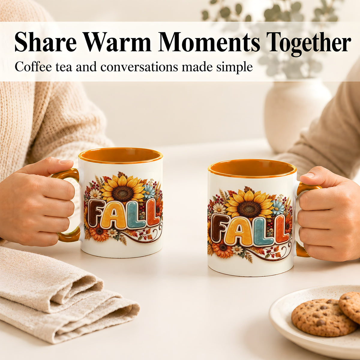 #pl[11oz|Orange] Autumn Sunflower Coffee Mug, Fall Floral Mug, Ceramic Cup
