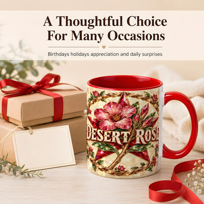 #pl[11oz|Red] Western Floral Star Coffee Mug, Rose Blossom Mug, Ceramic Cup