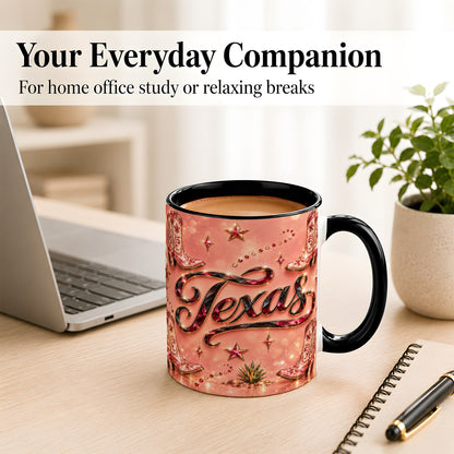 #pl[11oz|Black] Western Cowboy Boots Coffee Mug, Pink Cowgirl Mug, Ceramic Cup
