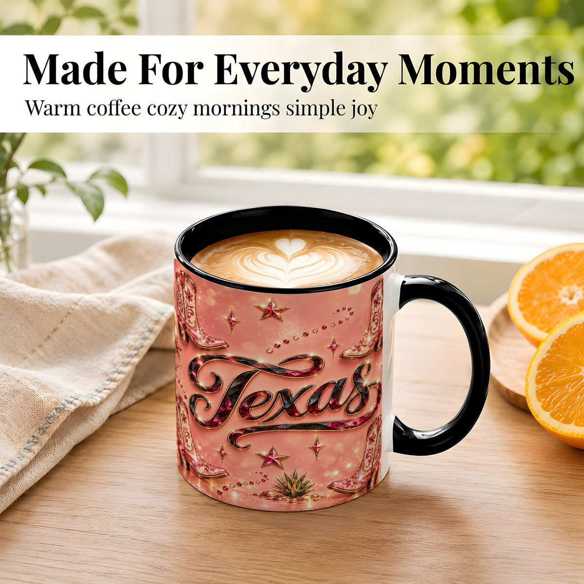 #pl[11oz|Black] Western Cowboy Boots Coffee Mug, Pink Cowgirl Mug, Ceramic Cup