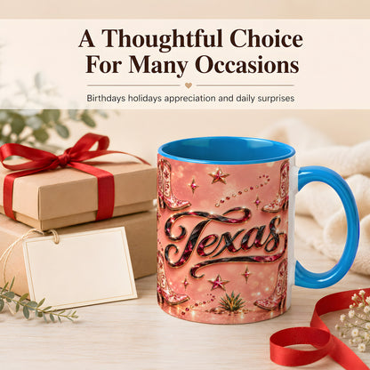 #pl[11oz|Blue] Western Cowboy Boots Coffee Mug, Pink Cowgirl Mug, Ceramic Cup